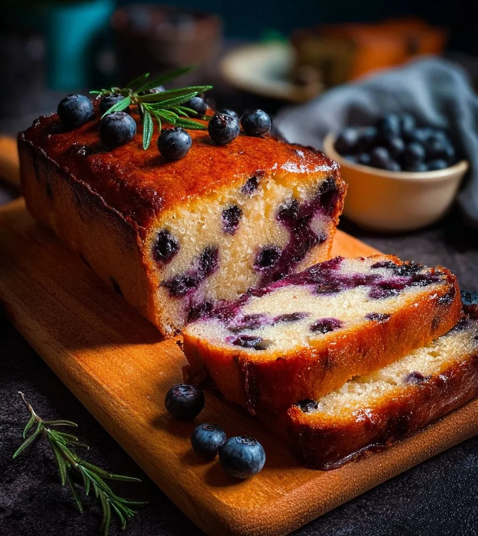 Gâteau aux myrtilles moelleux et savoureux, parfait pour le dessert.