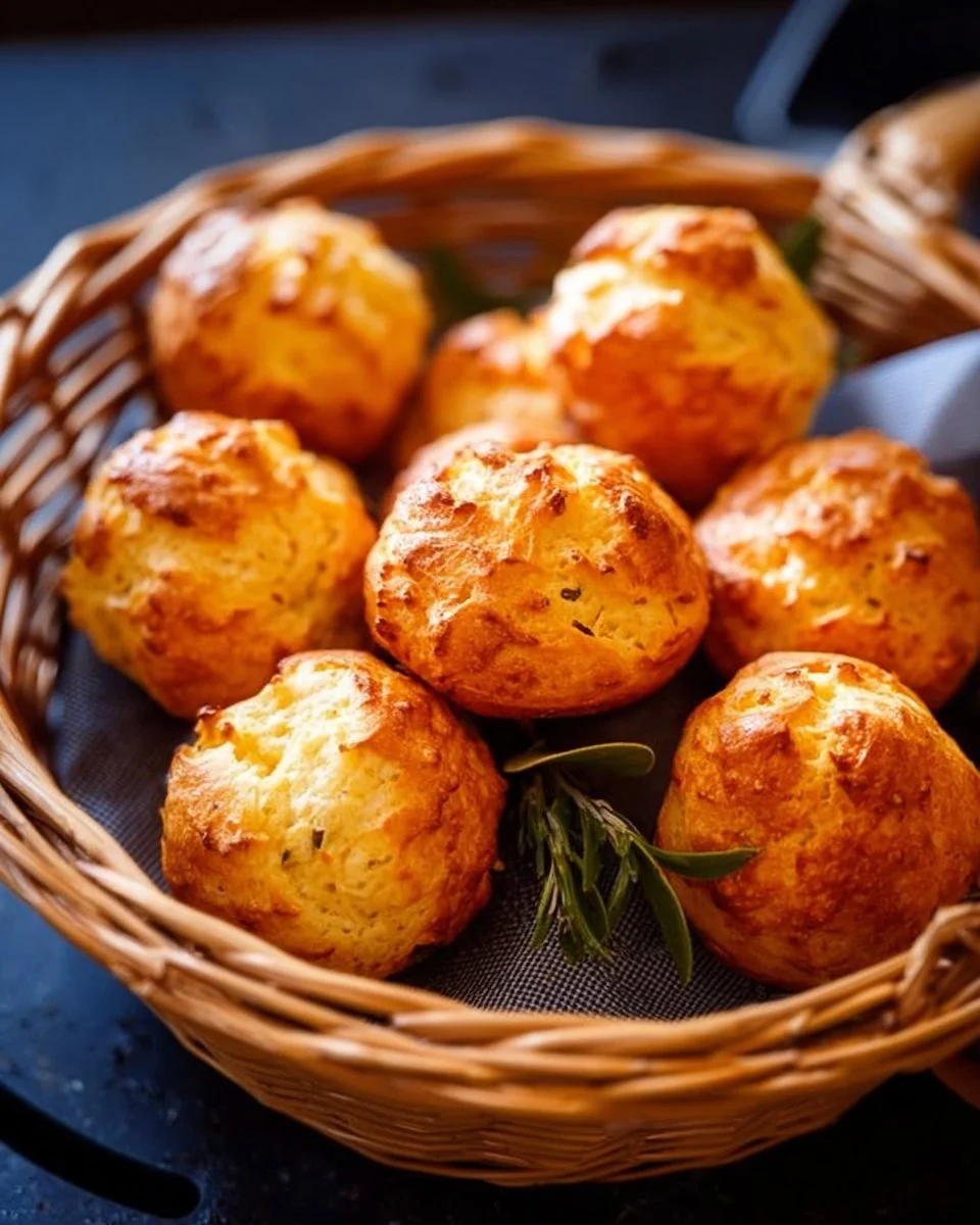 Gougères au fromage dorées et croustillantes préparées à l'Air Fryer