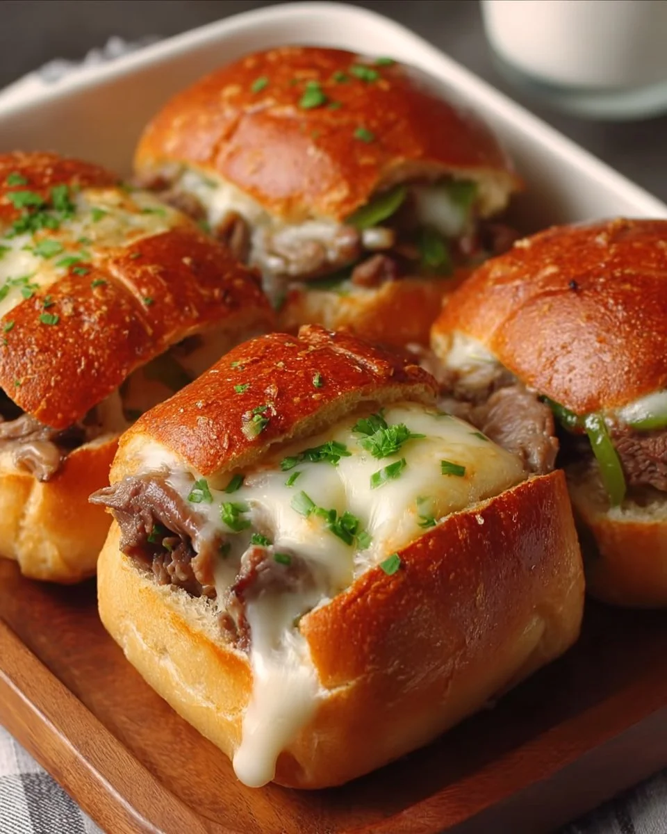 Mini-sandwichs Philly Cheesesteak cuits au four, délicieux et pratiques