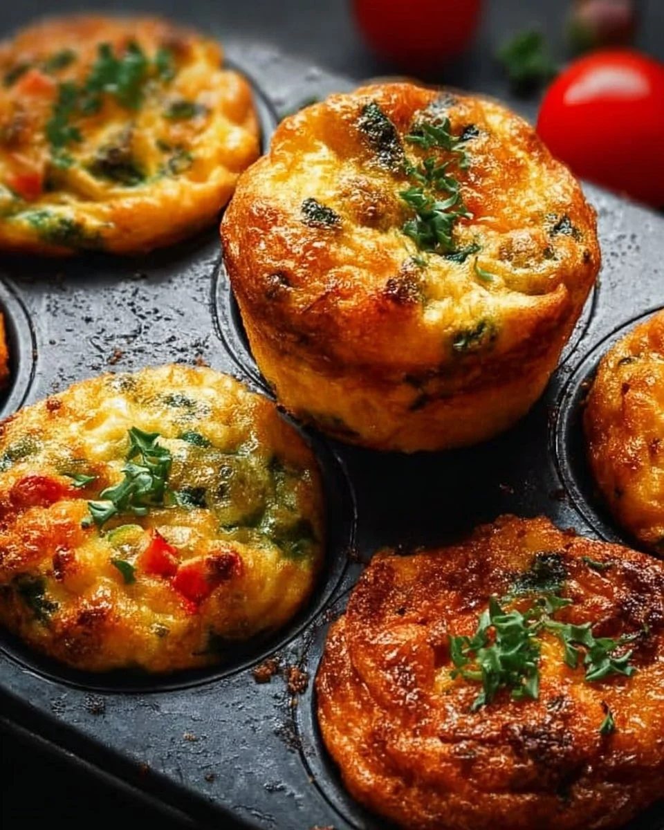 Muffins aux œufs et légumes savoureux et sains faits maison.