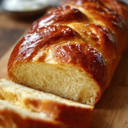 Pain brioché au yaourt moelleux et doré, parfait pour le petit-déjeuner.