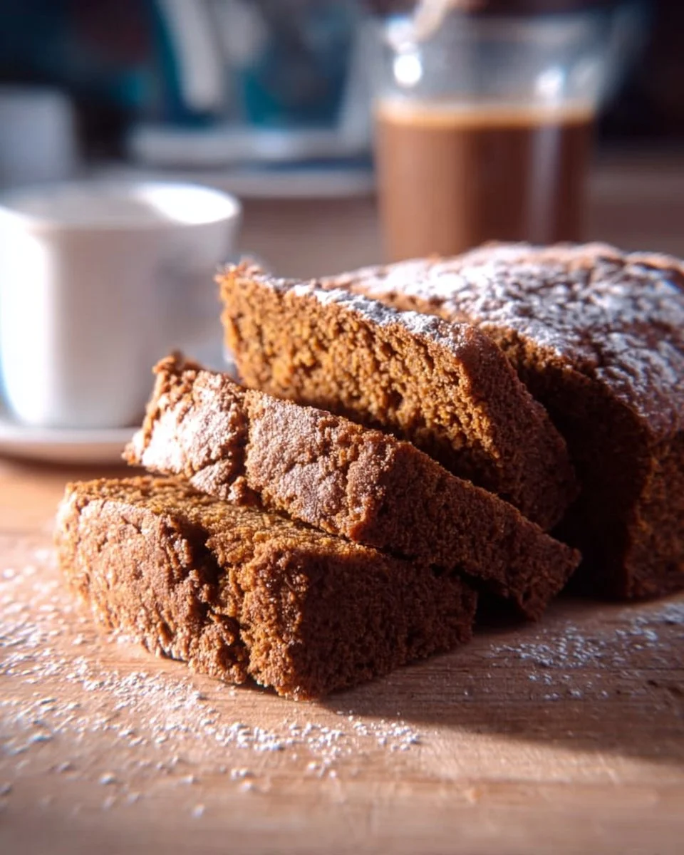 Tranche de Pain d'épices maison avec des épices et du miel