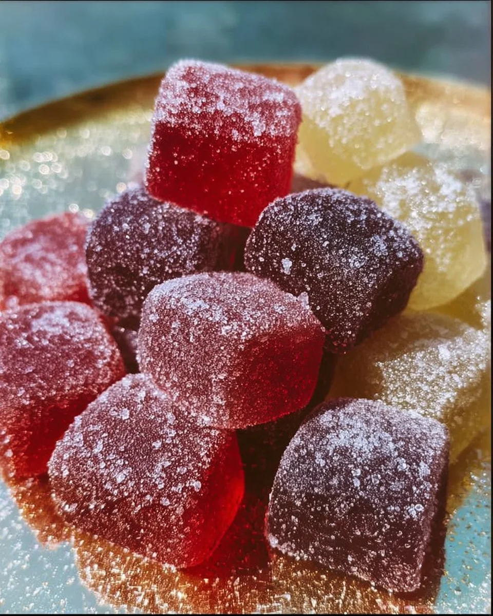 Des pâtes de fruits maison colorées et appétissantes sur une assiette