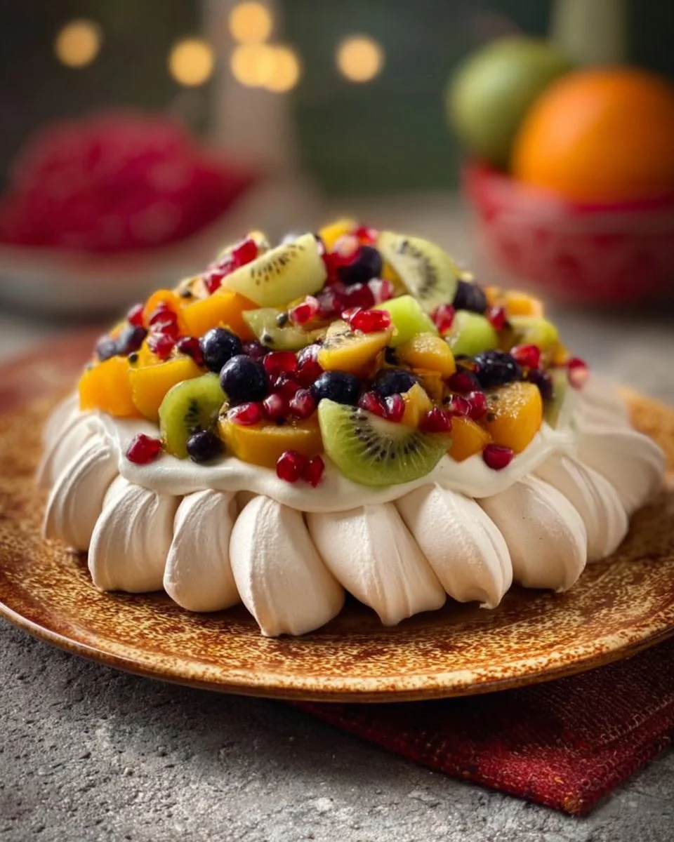 Pavlova aux fruits exotiques, un dessert léger et coloré