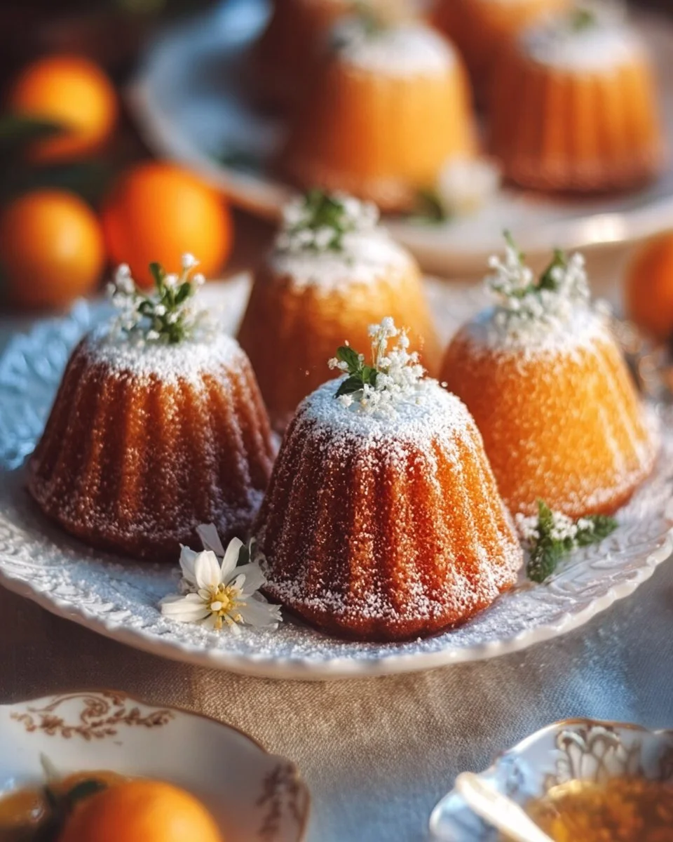 Petits Gâteaux Miel et Fleur d'Oranger délicatement présentés sur une table.