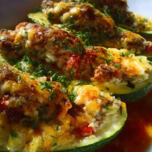 Plat Savoureux de Courgettes 2 Plat savoureux de courgettes avec garnitures colorées