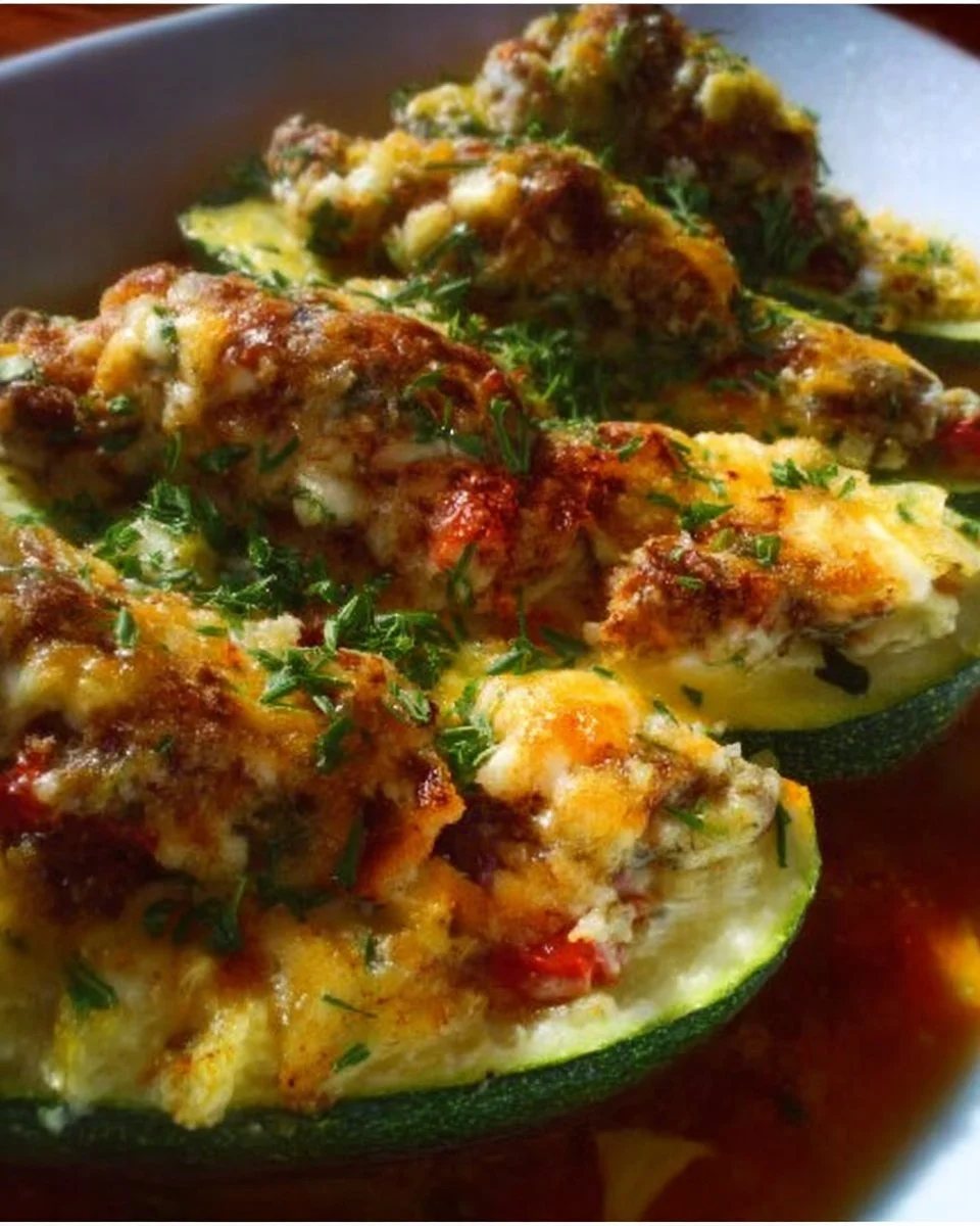 Plat savoureux de courgettes avec garnitures colorées