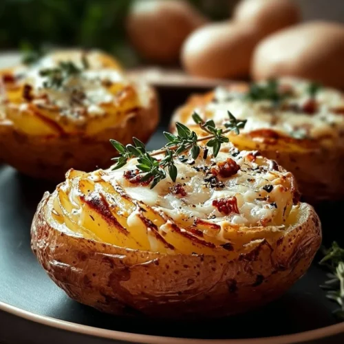 Pommes de Terre Farcies à l'Auvergnate garnies de fromage et jambon