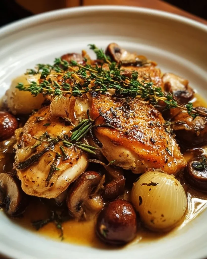 Poulet au Porto et Champignons
