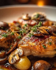 Poulet au Porto et champignons