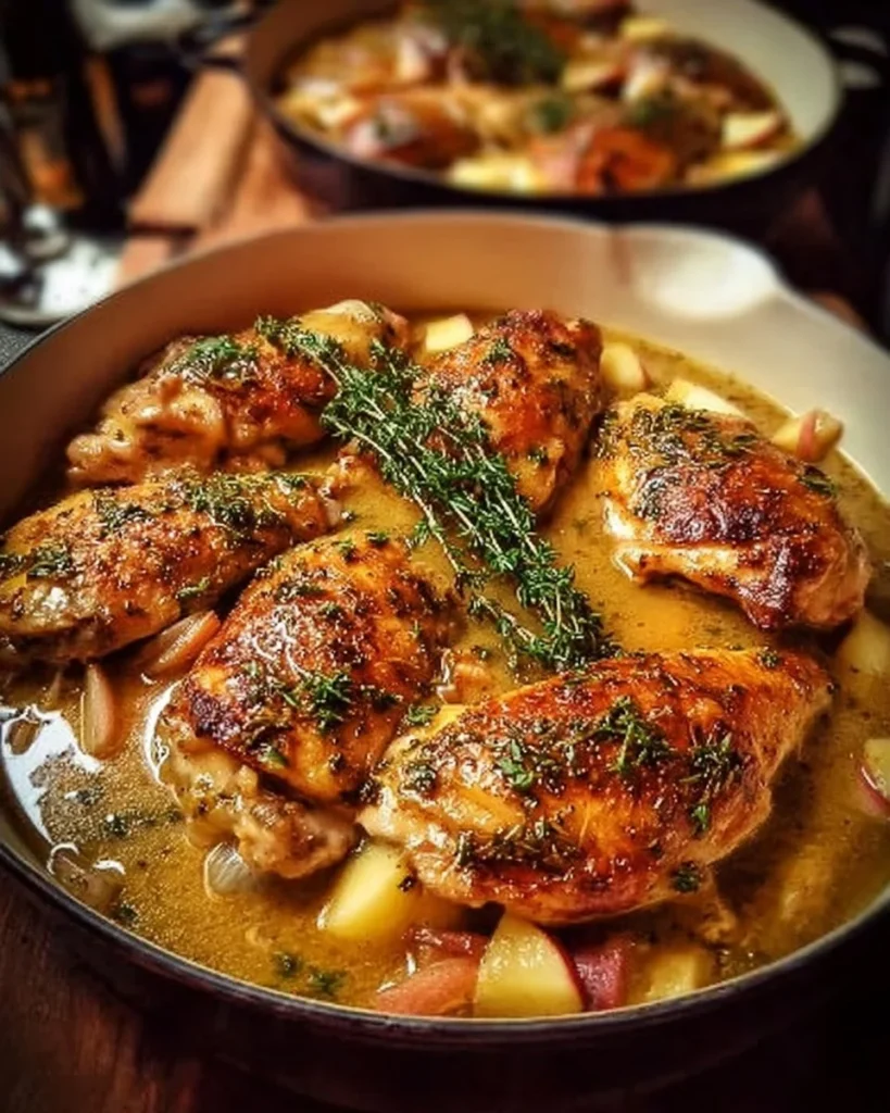 Poulet en sauce au cidre de pomme
