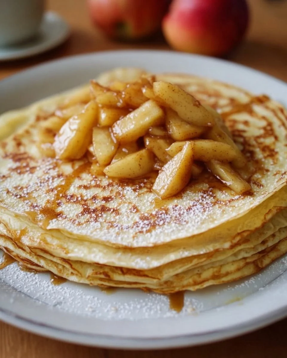 Gâteau aux pâtes à crêpe et pommes sautées, une recette gourmande et simple.