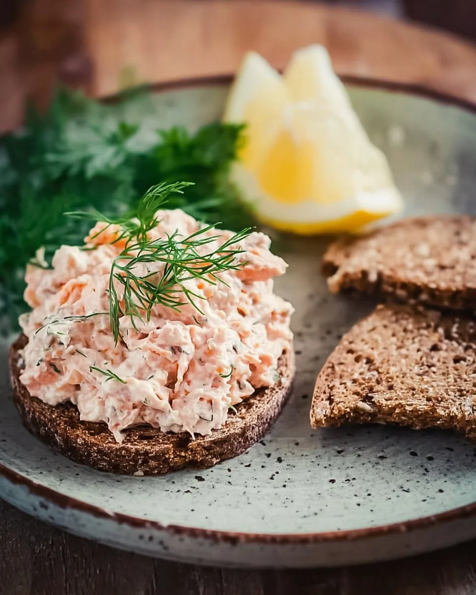 Rillettes de saumon préparées au Thermomix, prêtes à être dégustées.