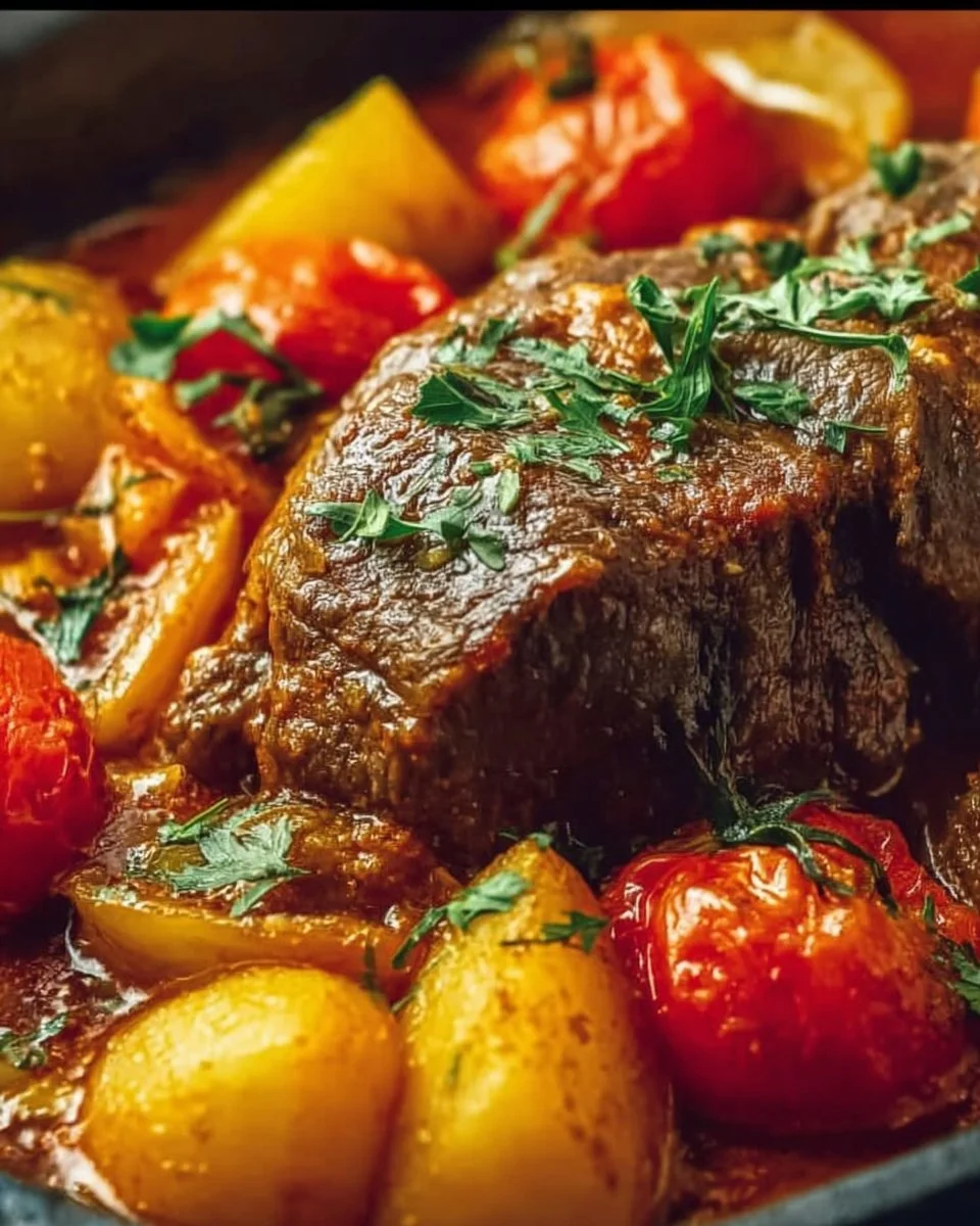 Rôti juteux et parfumé, un plat savoureux et réconfortant