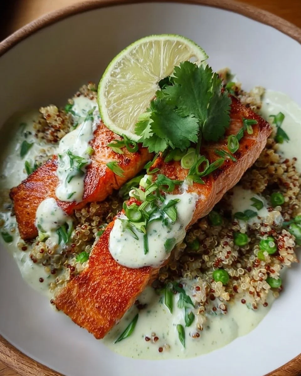Saumon au quinoa et lait de coco, plat sain et savoureux