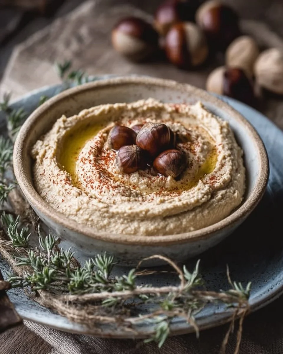 Hummus de châtaigne facile pour un repas de Noël festif.