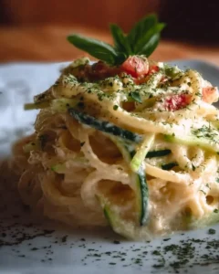 Spaghetti à la crème de courgette