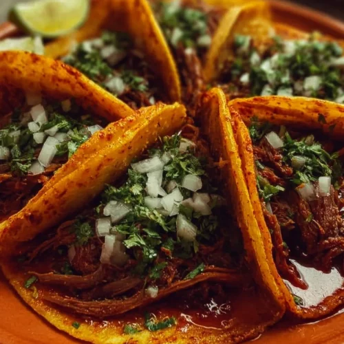 Délicieux Tacos Birria avec viande tendre et épices authentiques