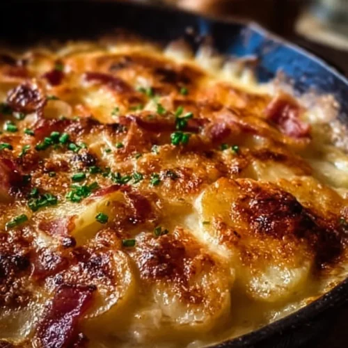 Tartiflette à la poêle 2 Tartiflette à la poêle garnie de fromage et pommes de terre