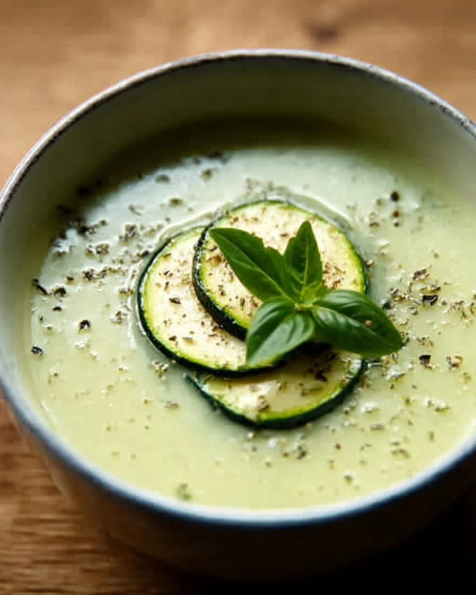 Bol de velouté de courgettes à la Vache qui rit, crémeux et savoureux