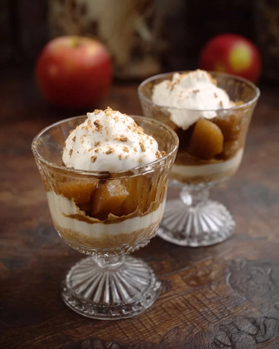 Verrine de Pommes Caramélisées et Sablé Breton exquis