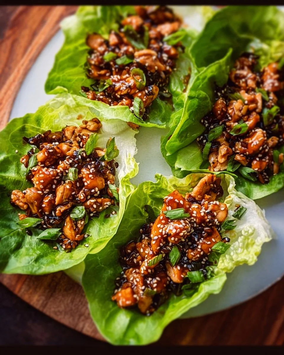 Wraps de laitue au poulet miel et ail, recette saine et délicieuse