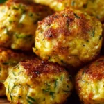 Boulettes de courgette cuites au four sur une assiette