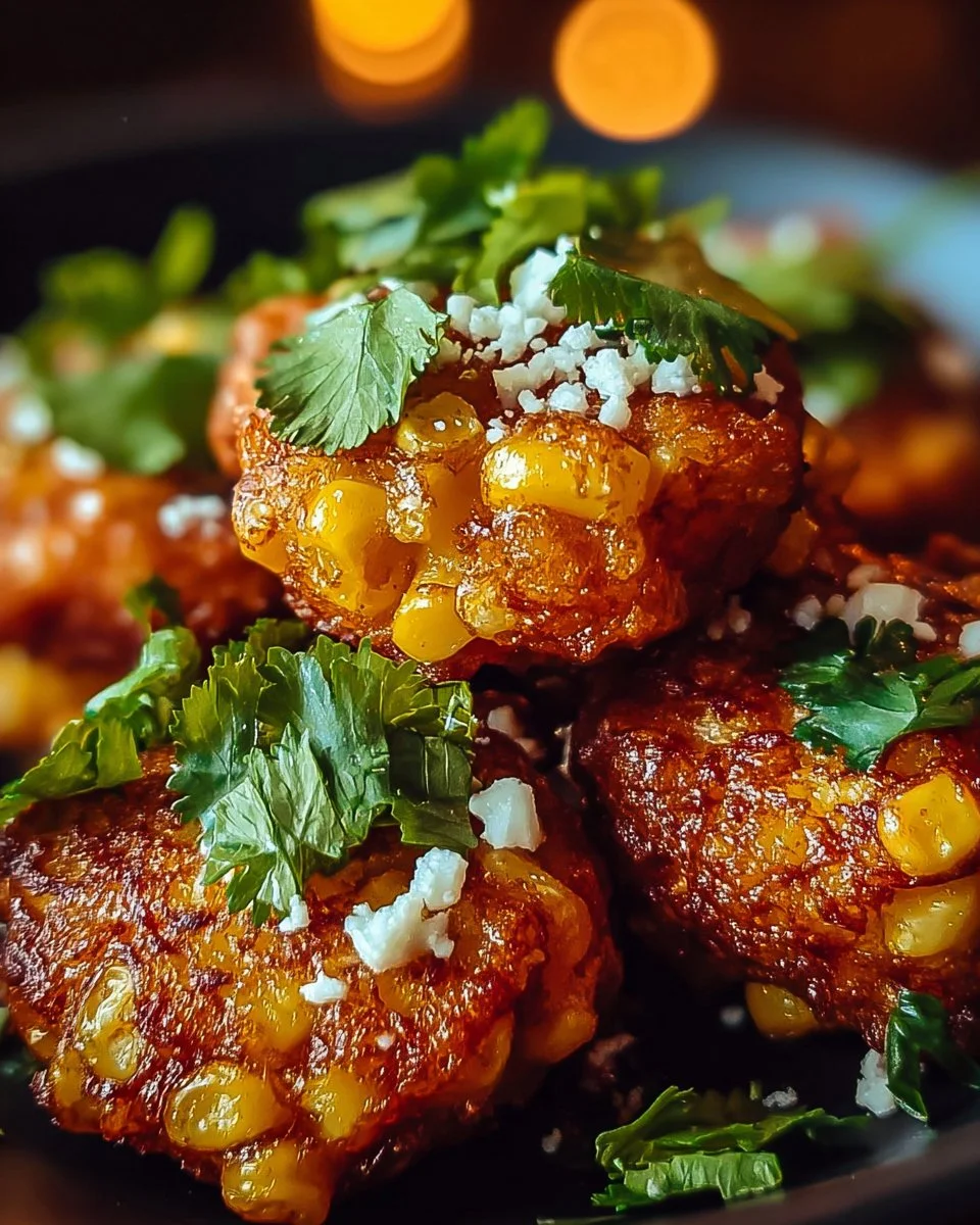 Bouchées de maïs épicées servies en apéritif délicieux et coloré