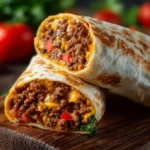 Délicieux burritos maison préparés avec des ingrédients frais et savoureux.