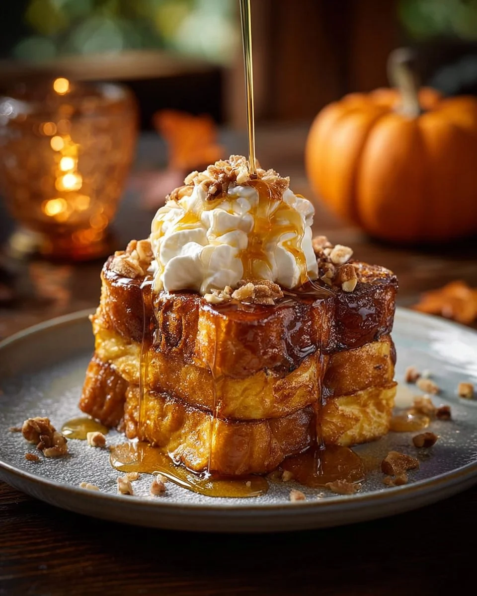 Casserole de Pain Doré à la Citrouille, un plat savoureux et réconfortant