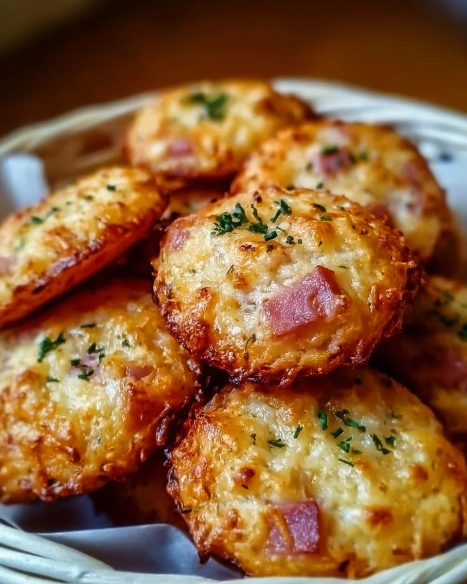 Cookies salés au parmesan et jambon, apéritif délicieux et facile à réaliser.