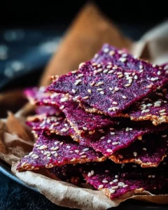 Crackers croustillants betterave et sésame