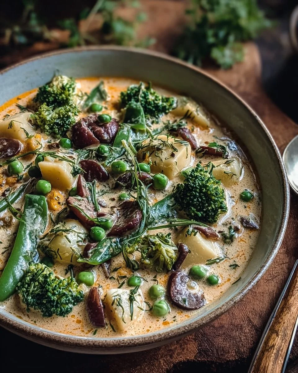 Plat végétal crémeux et indulgent, idéal pour un repas savoureux et sain.