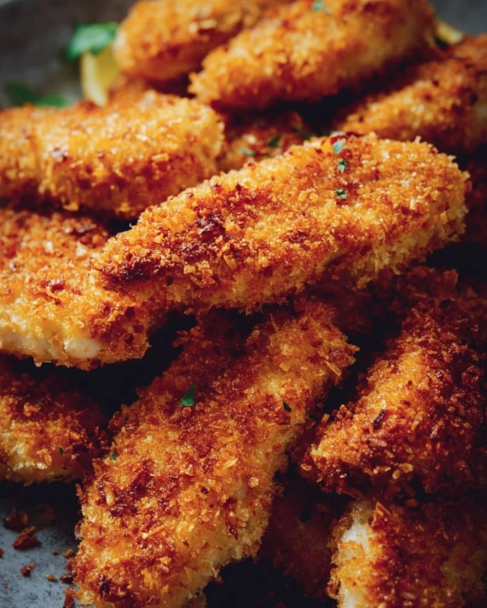 Filets de poulet croustillants dorés et savoureux prêts à être dégustés