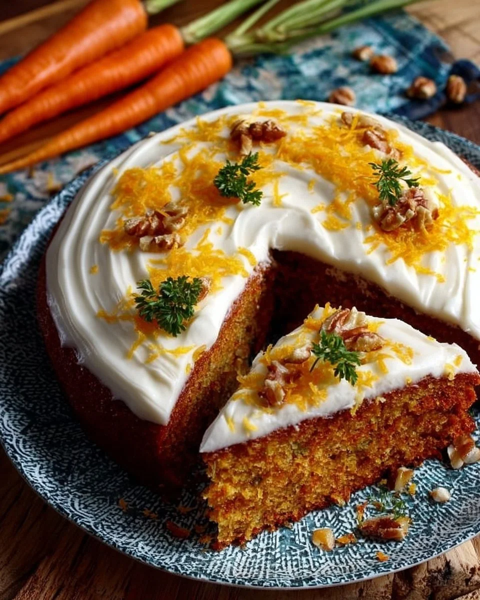 Gâteau aux carottes facile et rapide, prêt à être dégusté.