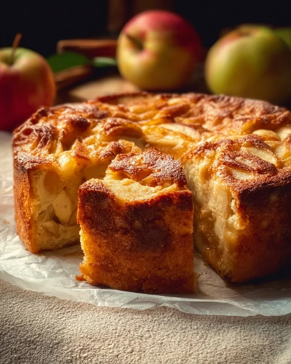Gâteau aux pommes façon recette grand-mère, moelleux et gourmand.