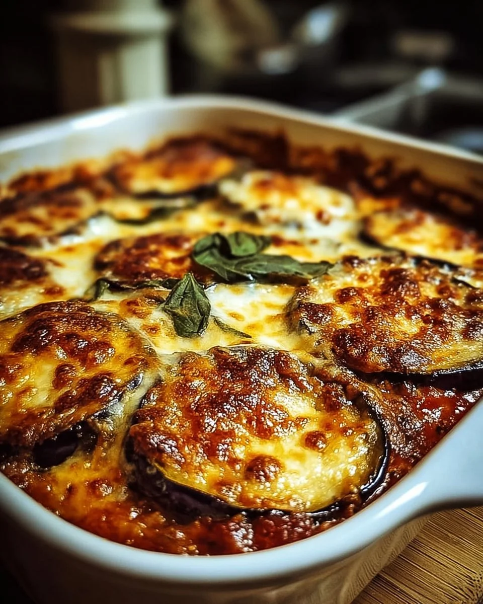 Gratin d'aubergines savoureux avec des ingrédients frais