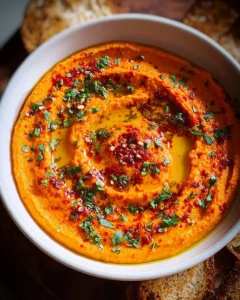 Hummus de poivrons rouges rôtis Hummus de poivrons rouges rôtis
