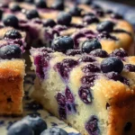 Gâteau léger aux myrtilles avec garniture de fruits frais