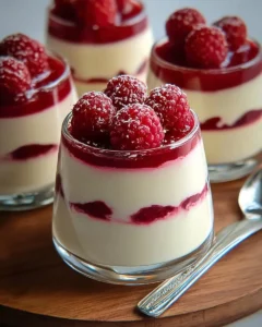 Mousse au chocolat blanc et à la framboise Mousse au chocolat blanc et à la framboise