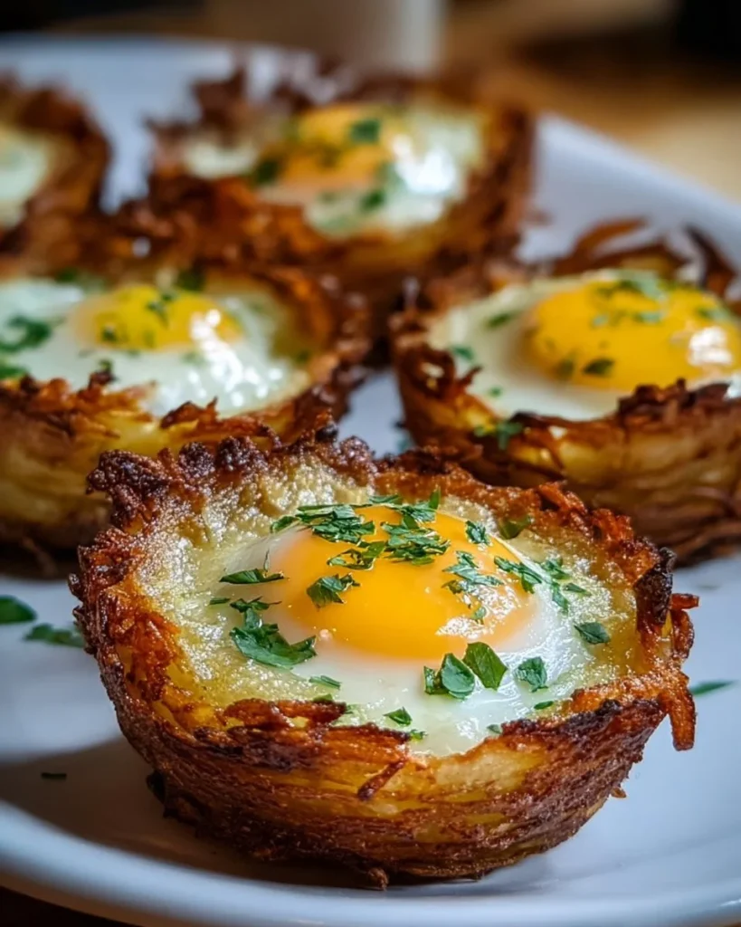 Œufs dans des paniers de pommes de terre