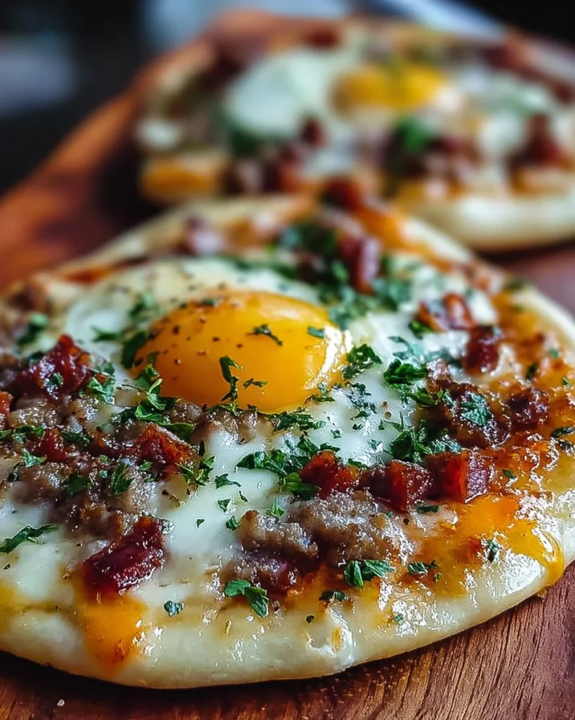 Pizzas petit-déjeuner gourmandes