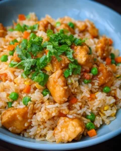 Poulet au beurre riz sauté