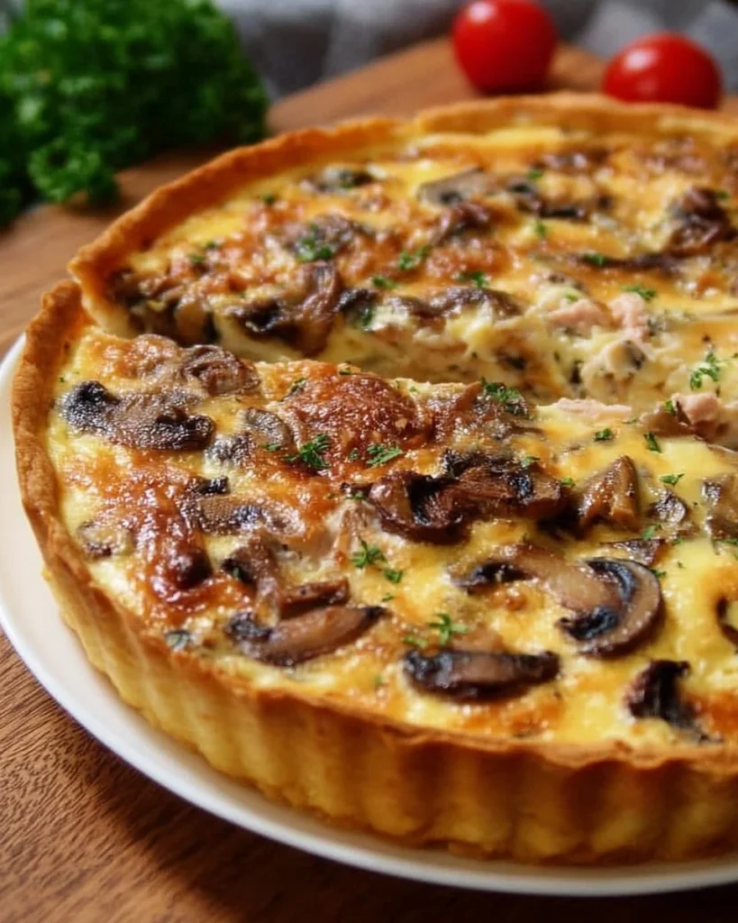Quiche thon champignons