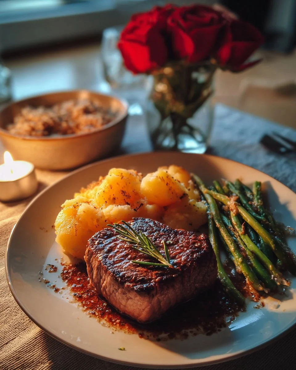 Dîner romantique de Saint Valentin préparé en 35 minutes avec ambiance douce