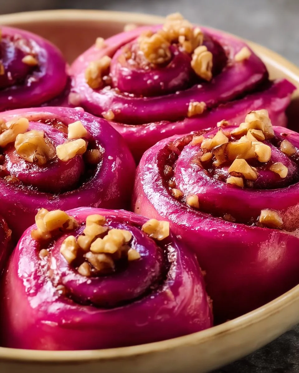Roulés à la cannelle moelleux et colorés sur une assiette gourmande.