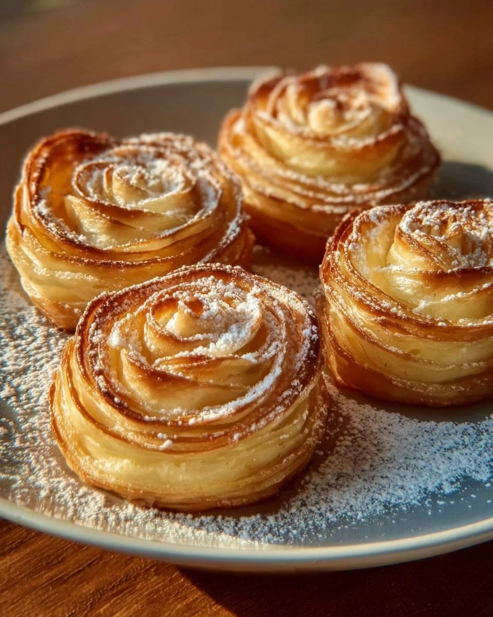 Roulés feuilletés croustillants aux pommes, une recette rapide et savoureuse.