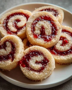 Sablés aux framboises roulés