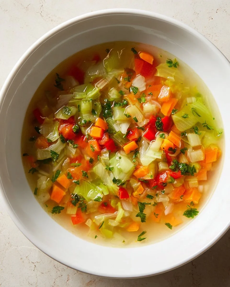 Soupe au chou aux légumes chaude servie dans un bol en céramique