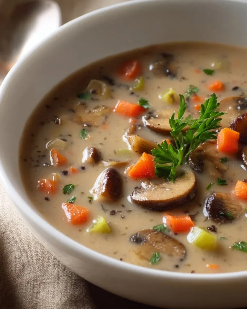 Soupe aux champignons crémeuse